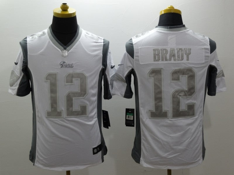 Men's New England Patriots Tom Brady #12 White Authentic Game Jerseys