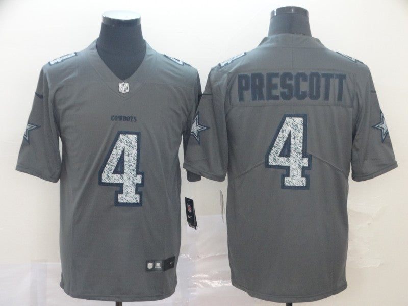 Men's Dallas Cowboys Dak Prescott #4 Gray Player Game Jerseys