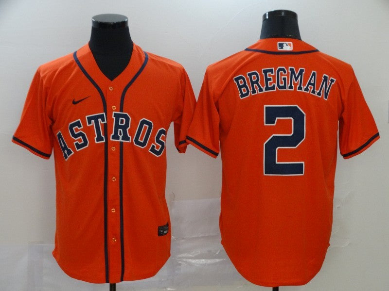 Men's Houston Astros Alex Bregman #2 Orange Replica Baseball Jerseys