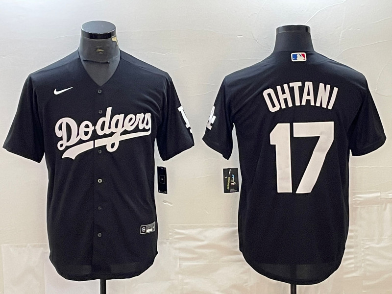 Men's Los Angeles Dodgers Shohei Ohtani #17 Black Replica Player Jerseys