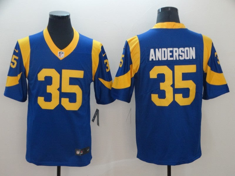 Men's Los Angeles Rams C.J. Anderson #35 Blue Game Jerseys
