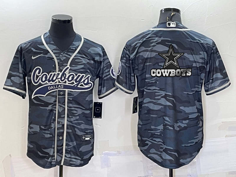 Men's Dallas Cowboys Grey Camouflage Game Jerseys