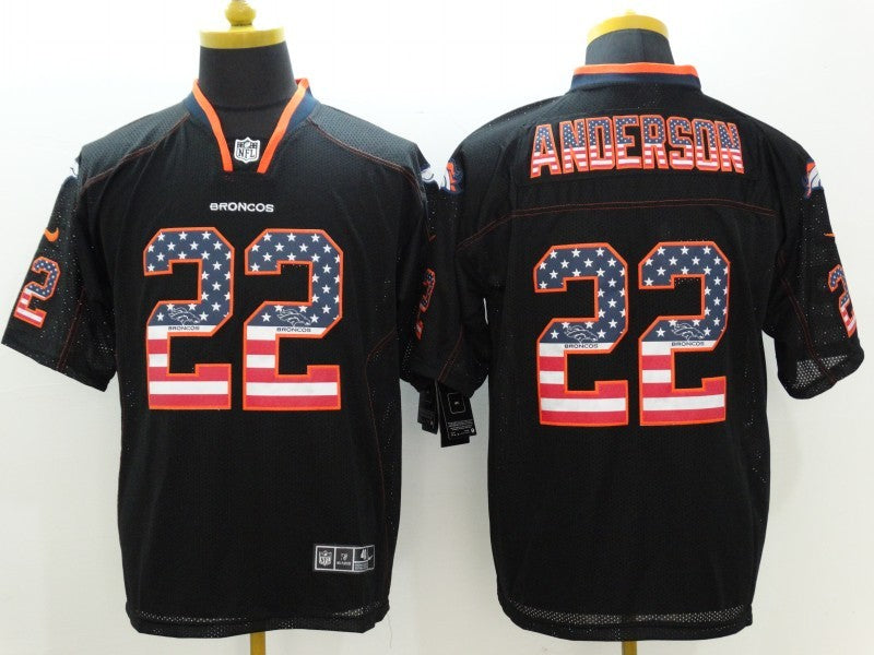 Men's Denver Broncos C.J. Anderson #22 Black Game Jerseys