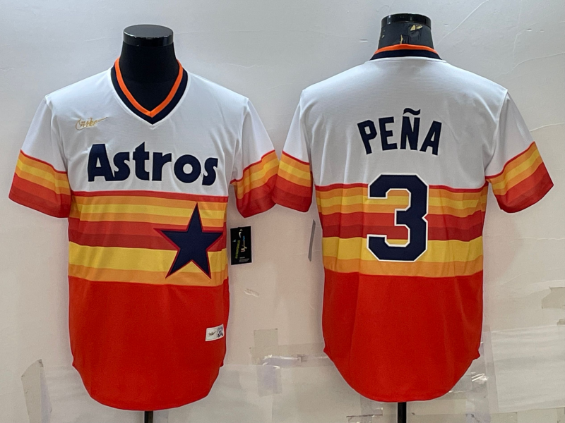 Men's Houston Astros Jeremy Pena #3 White Home Cooperstown Collection Team Jerseys