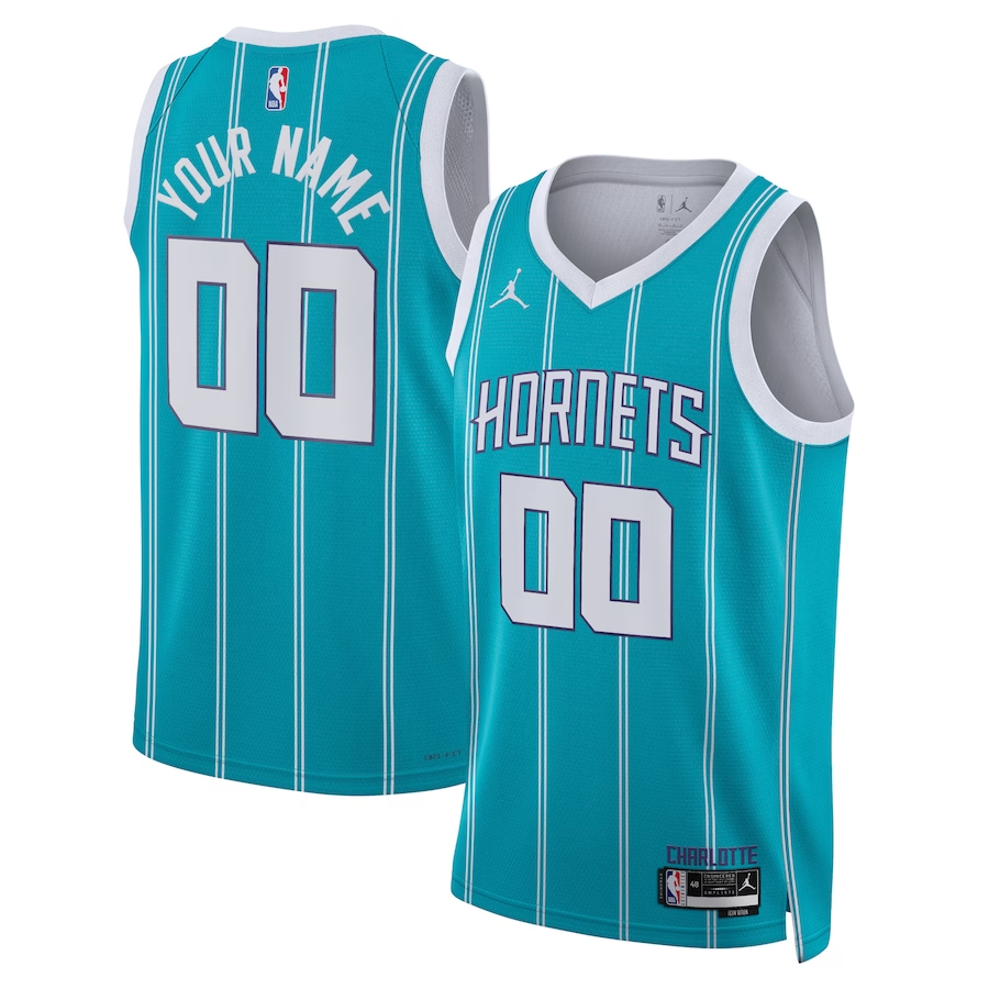 Men's Charlotte Hornets Teal Swingman Custom Jerseys - Icon Edition