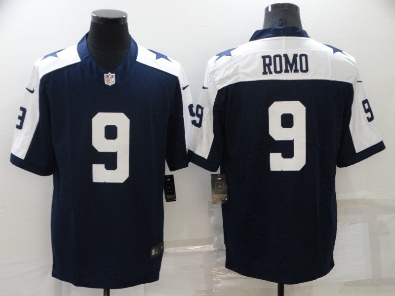 Men's Dallas Cowboys Tony Romo #9 Navy Game Jerseys