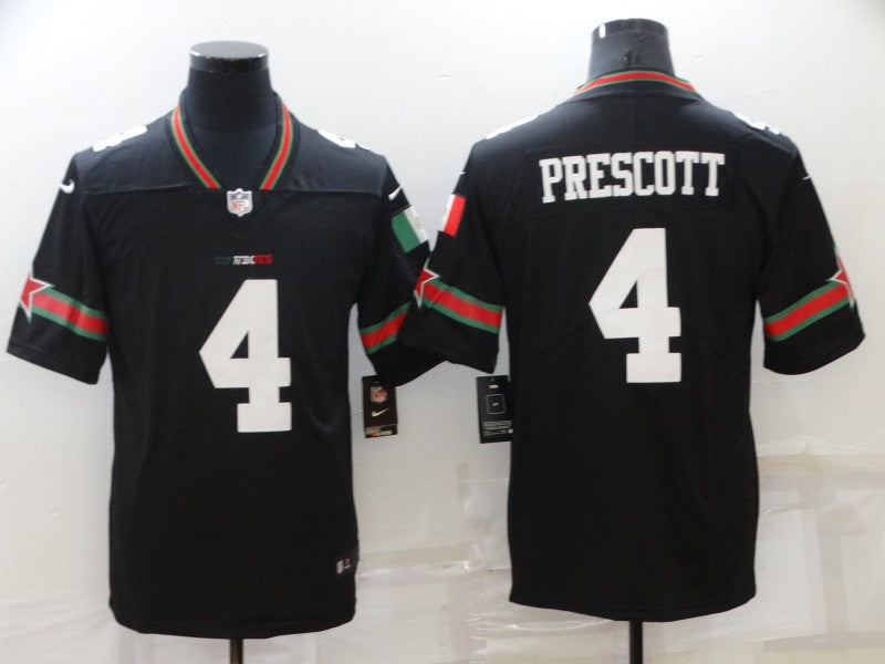 Men's Dallas Cowboys #4 Dak Prescott Black Game Player Jerseys