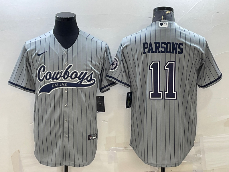 Men's Dallas Cowboys Micah Parsons #11 Gray Game Player Jerseys Joint Edition