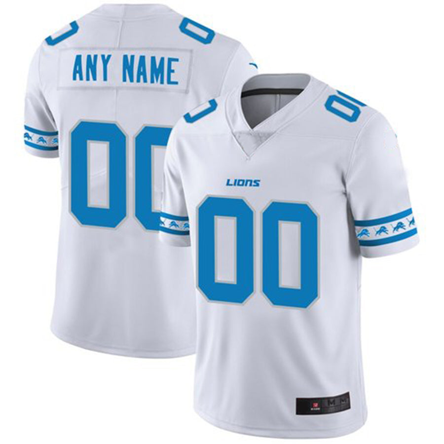 Custom1 Detroit Lions White Team Logo Vapor Limited Jerseys Stitched American Football Jerseys