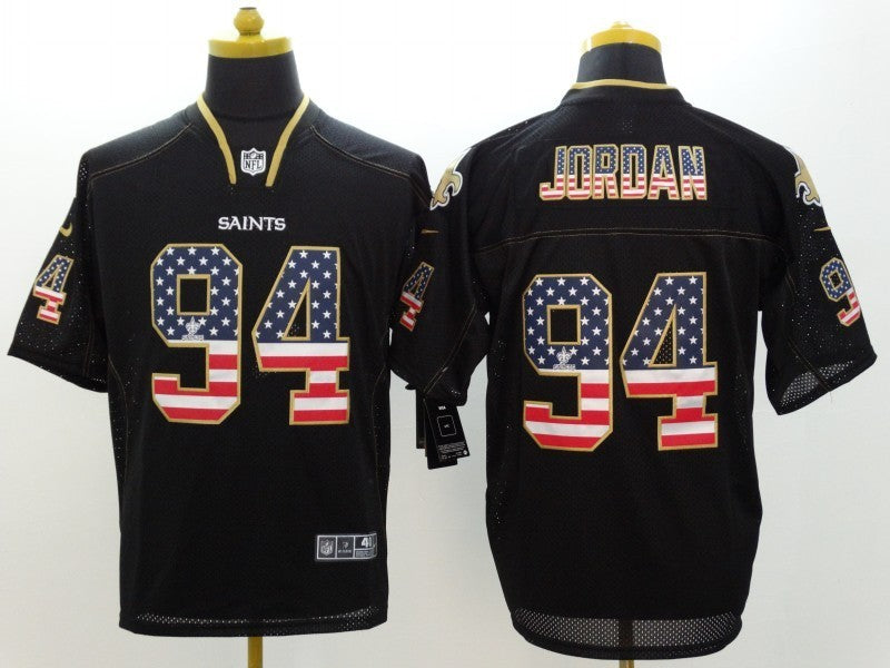 Men's New Orleans Saints Cameron Jordan #94 Black Player Game Jerseys