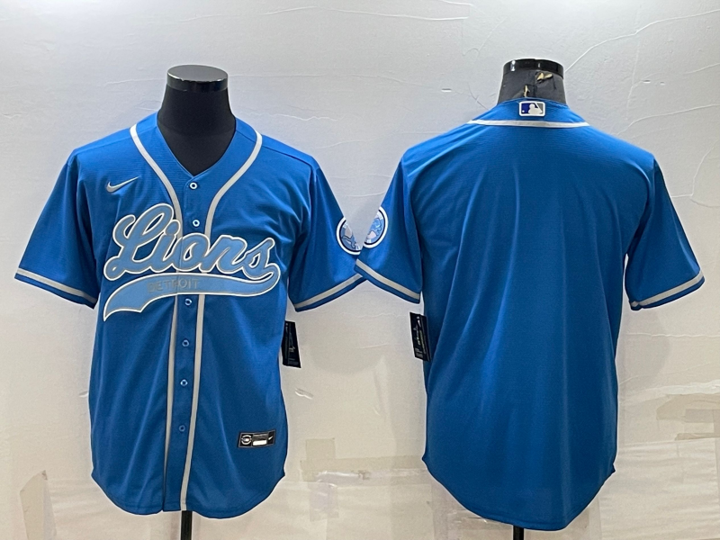 Men's Detroit Lions Blue Blank Jerseys