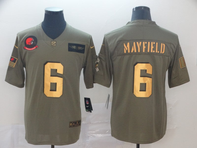 Men's Cleveland Browns Baker Mayfield Olive Limited Player Jerseys
