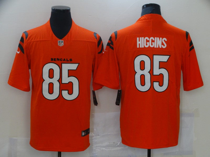 Men's Cincinnati Bengals Tee Higgins #85 Orange Game Player Jerseys