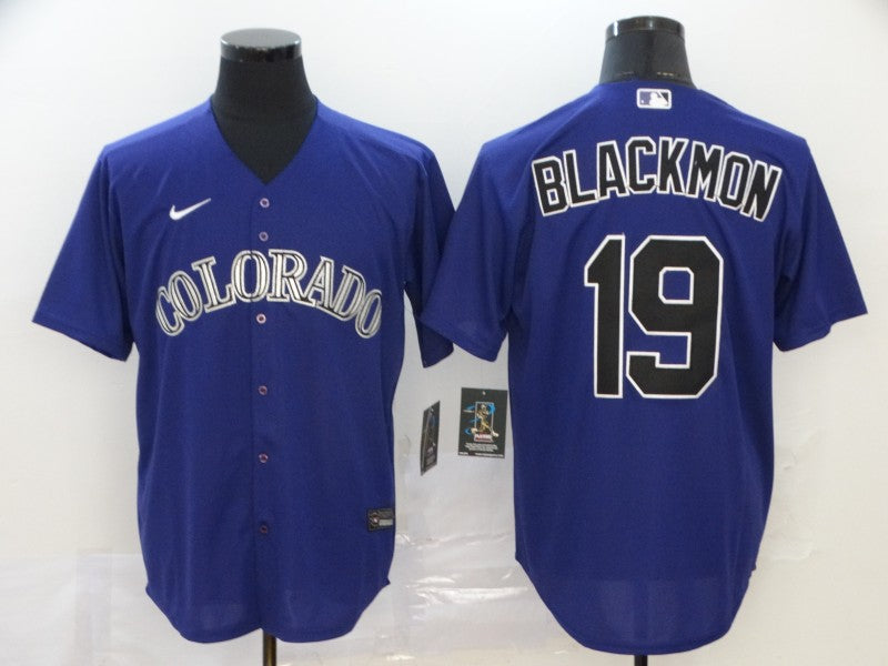Men's Colorado Rockies Charlie Blackmon #19 Purple Replica Baseball Jerseys
