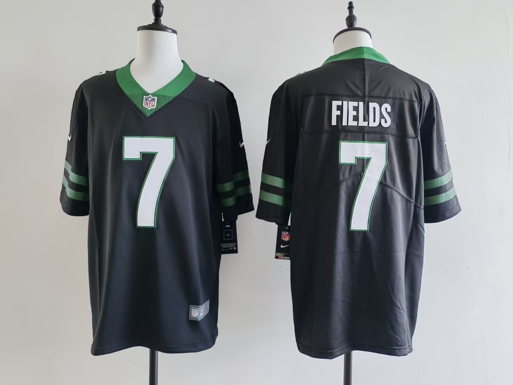 Men's New York Jets Justin Fields Jersey-Black