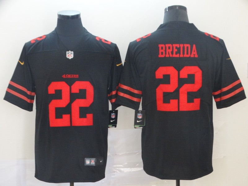 Men's San Francisco 49ers Matt Breida #22 Black Game Jerseys