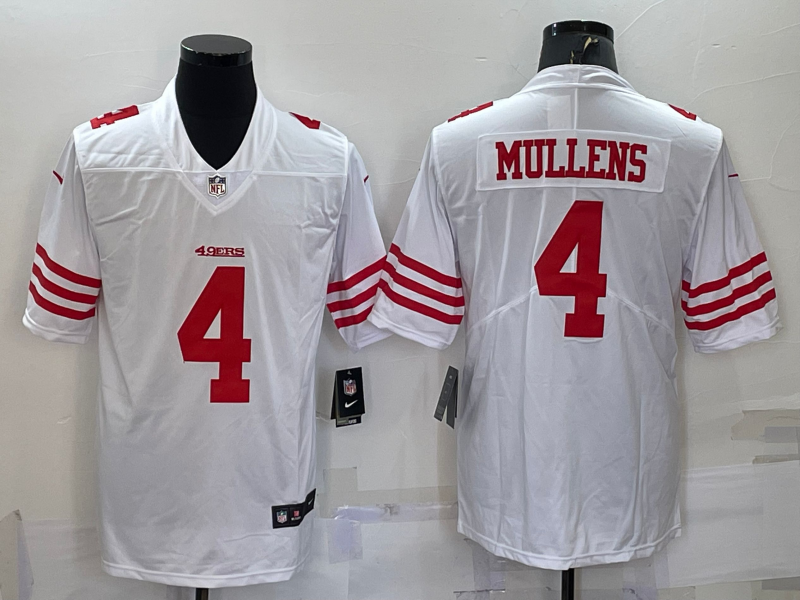 Men's San Francisco 49ers Nick Mullens #4 White Player Jerseys