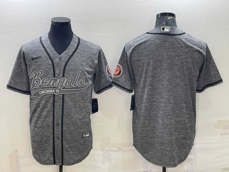 Men's Cincinnati Bengals Grey Blank Jerseys