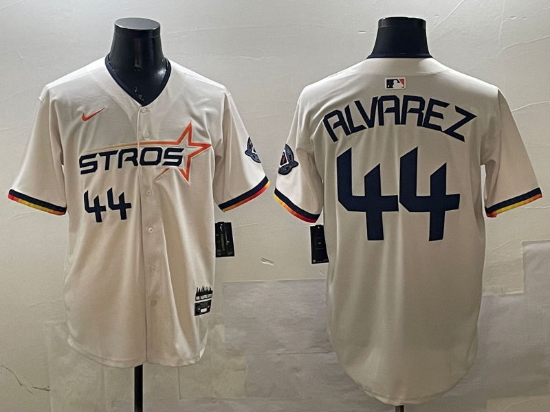 Men's Houston Astros Yordan Alvarez #44 Cream 2025 City Connect Limited Player Jerseys