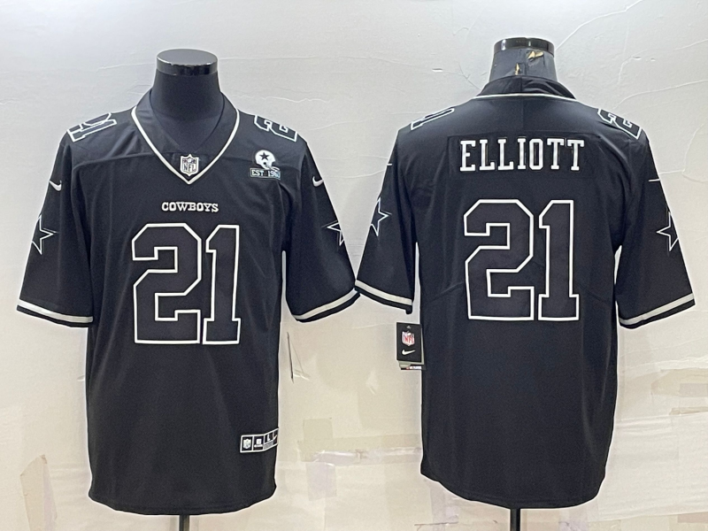 Men's Dallas Cowboys Ezekiel Elliott #21 Black Alternate Vapor Limited Jerseys