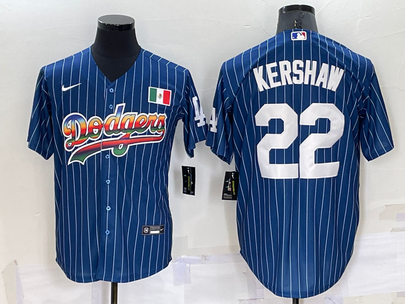 Men's Los Angeles Dodgers Clayton Kershaw #22 Blue Authentic Game Jerseys