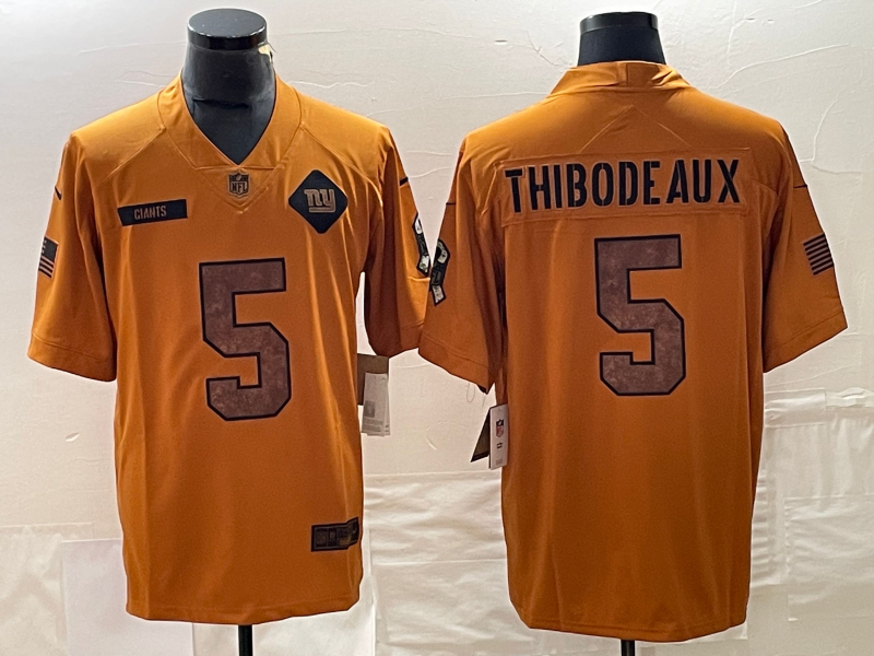 Men's New York Giants Kayvon Thibodeaux #5 Brown 2023 Salute To Service Limited Jerseys