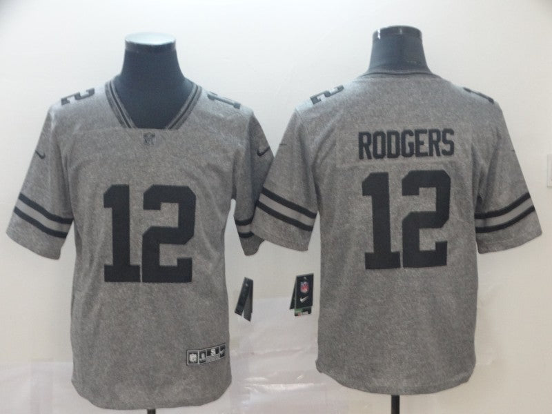 Men's Green Bay Packers Aaron Rodgers #12 Gray Alternate Game Jerseys