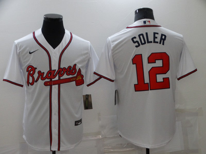 Men's Atlanta Braves Jorge Soler #12 White Replica Player Jerseys