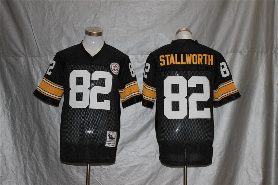 Men's Pittsburgh Steelers John Stallworth Mitchell & Ness Black Legacy Replica Jerseys