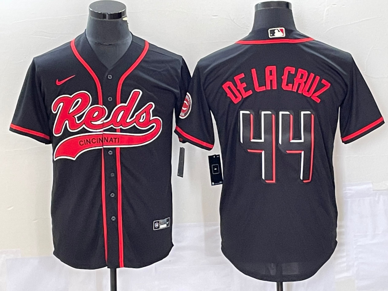 Men's Cincinnati Reds Elly De La Cruz #44 Black Replica Player Jerseys Joint Edition