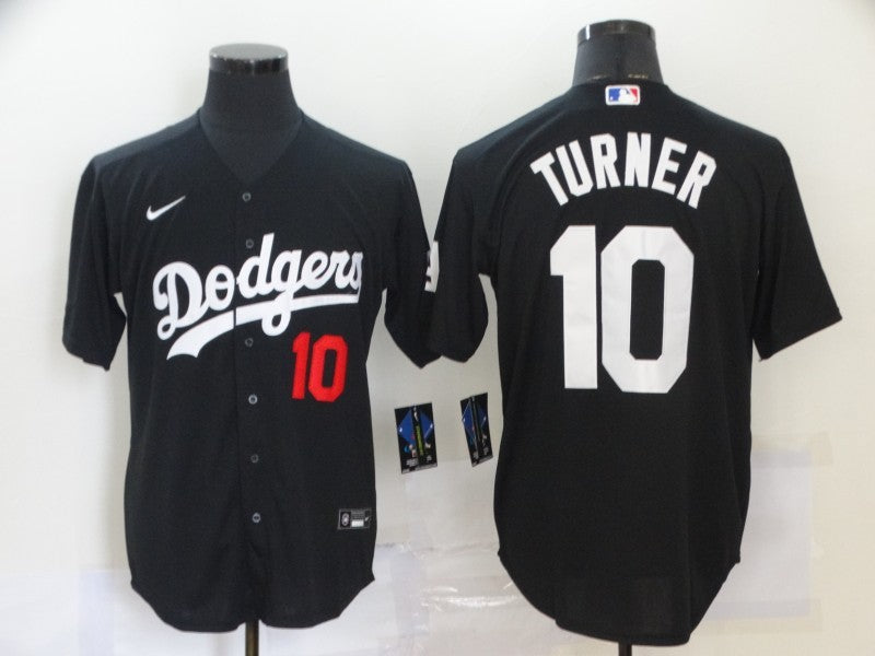 Men's Los Angeles Dodgers Justin Turner #10 Black Stitched Jerseys