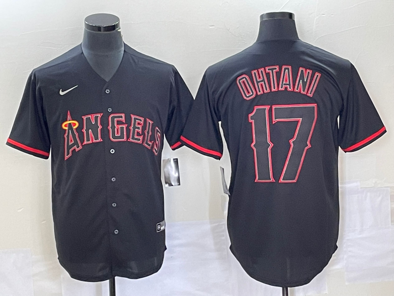 Men's Los Angeles Angels Shohei Ohtani #17 MLB Black Sewn Baseball Jerseys