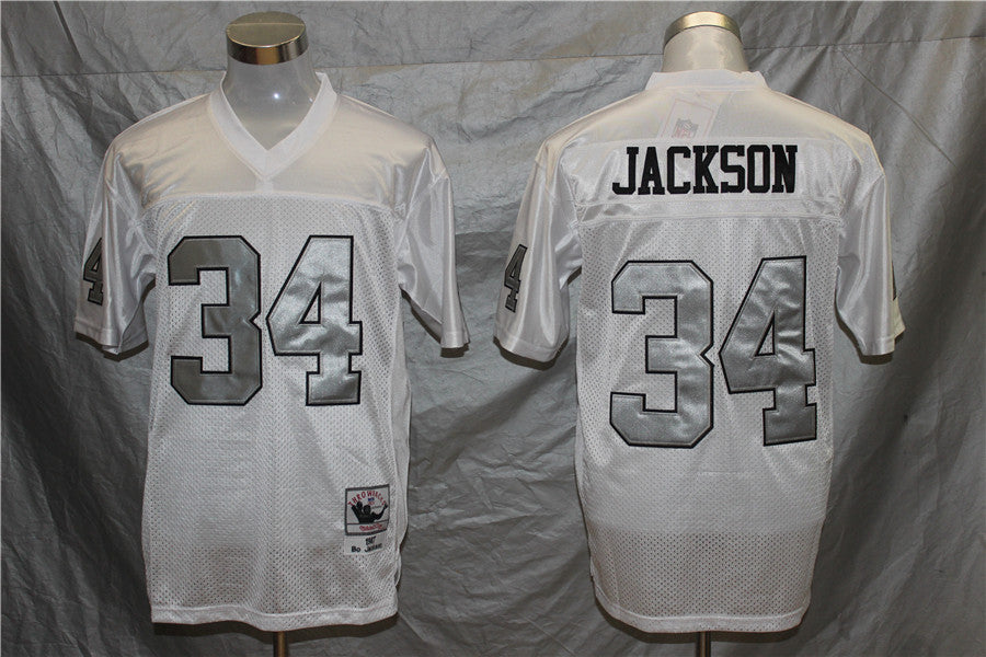 Men's Oakland Raiders Bo Jackson Mitchell & Ness White Legacy Replica Player Jerseys