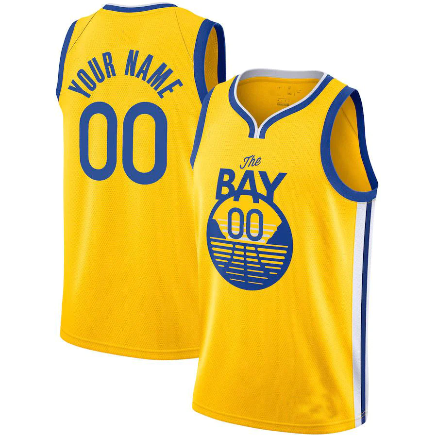 Men's Golden State Warriors Yellow 2019/20 Swingman Custom Jerseys - Statement Edition