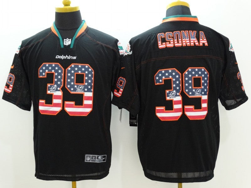 Men's Miami Dolphins Larry Csonka #39 Black Game Jerseys