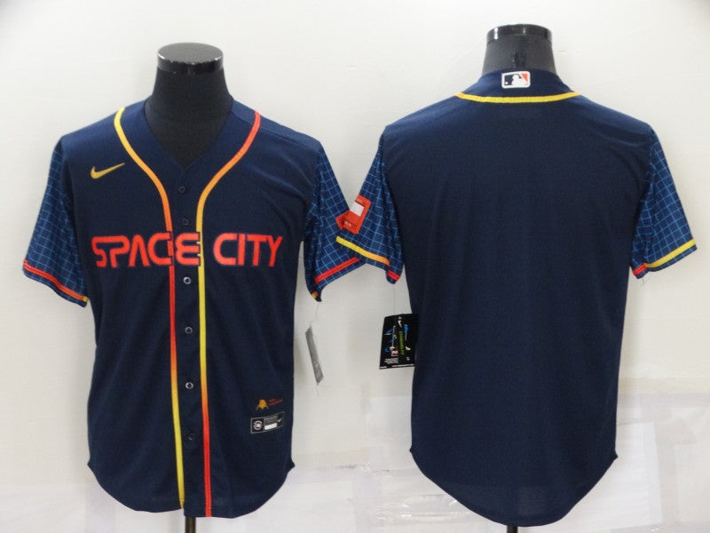 Men's Houston Astros Navy 2022 City Connect Replica Blank Jerseys