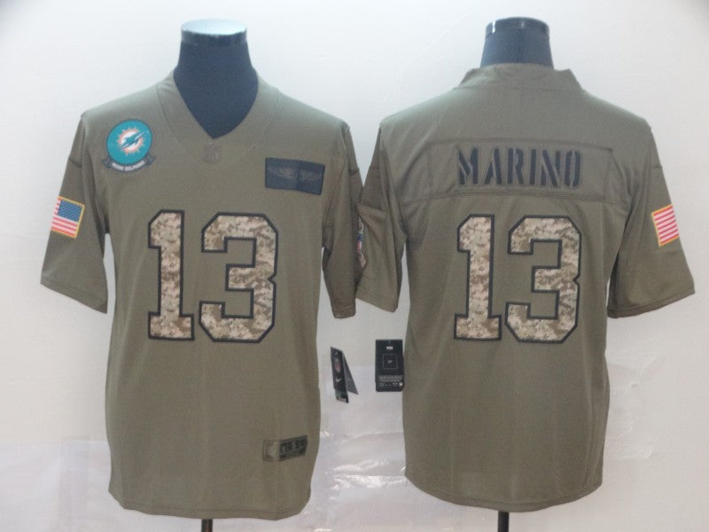 Men's Miami Dolphins Dan Marino #13 Brown Game Player Jerseys