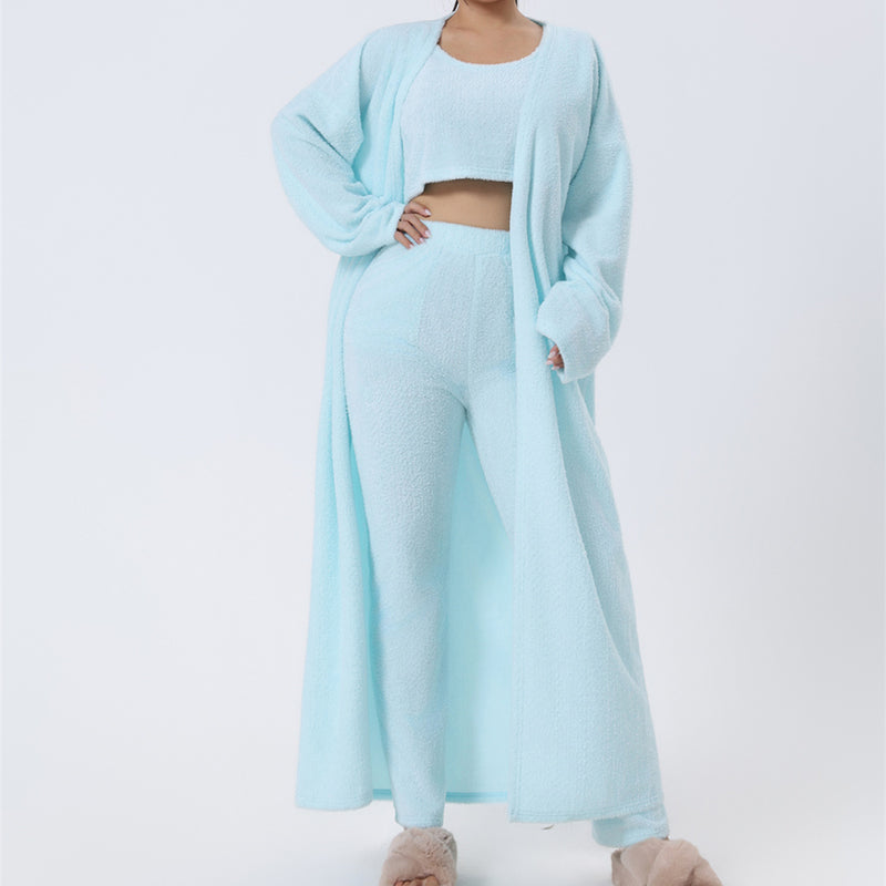 Stylish Apparel Women's Cozy Pajama Set, 3 Piece Lounge Set, Cut