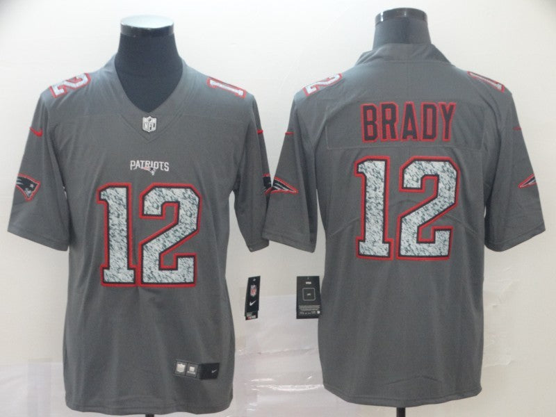 Men's New England Patriots Tom Brady #12 Gray Game Player Jerseys