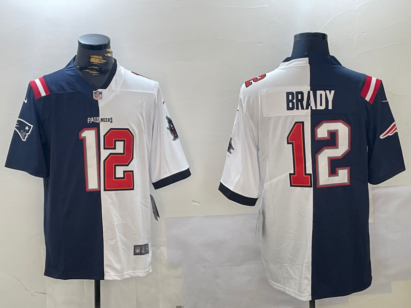 Men's New England Patriots Tom Brady #12 Navy/White Game Jerseys