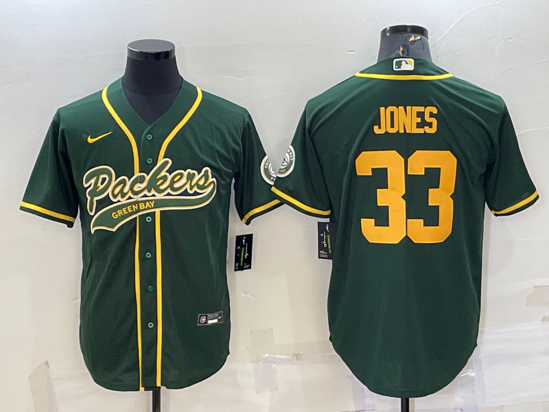 Men's Green Bay Packers Aaron Jones #33 Green Player Jerseys Joint Edition