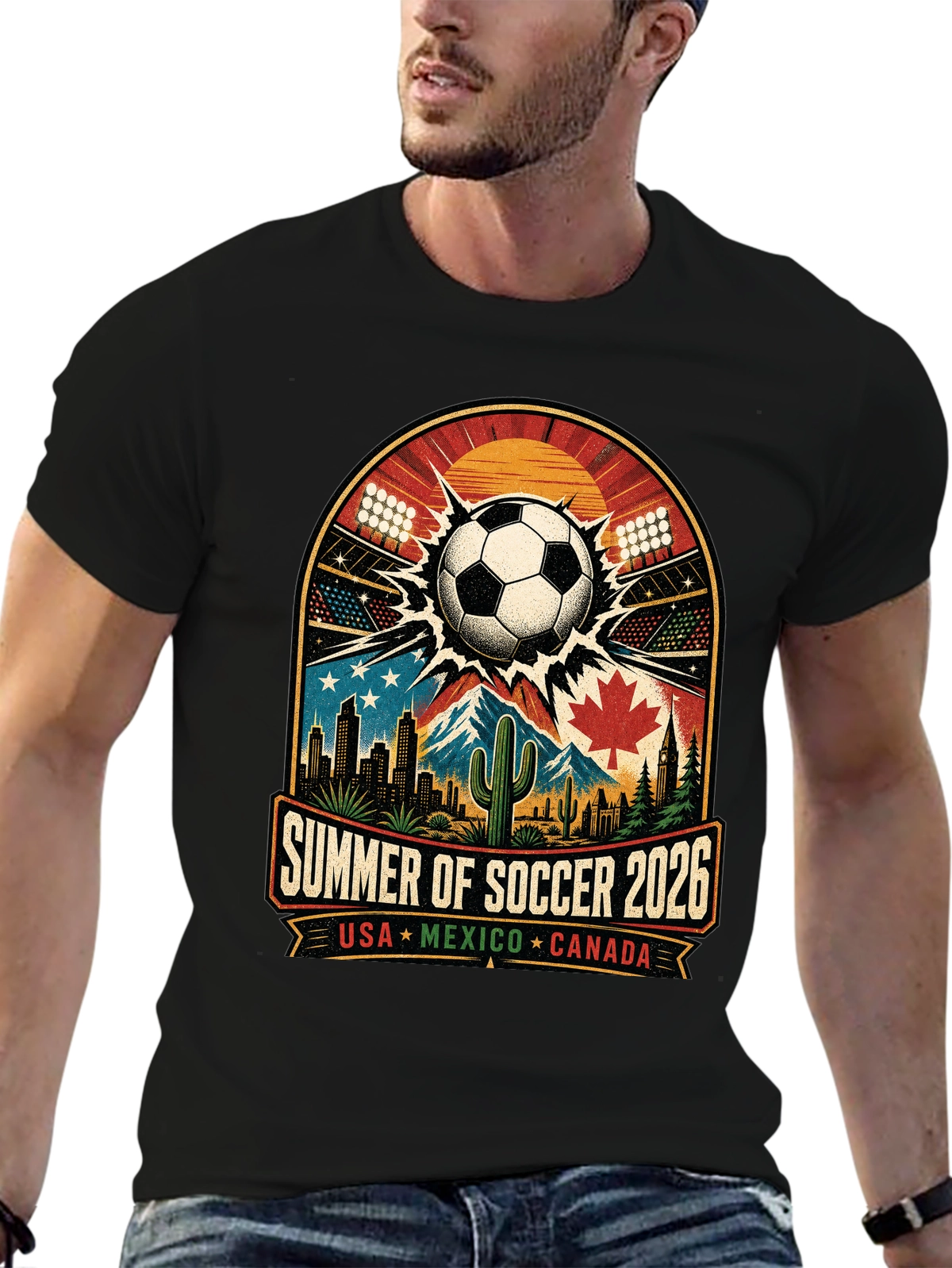 World Cup Heartbeat – Feel the Stadium Energy Every Day Tee