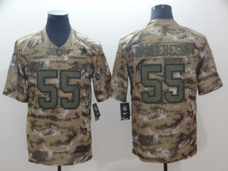 Men's Dallas Cowboys Leighton Vander Esch #55 Camouflage Game Jerseys