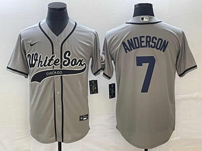 Men's Chicago White Sox Tim Anderson #7 Gray Replica Player Jerseys Joint Edition