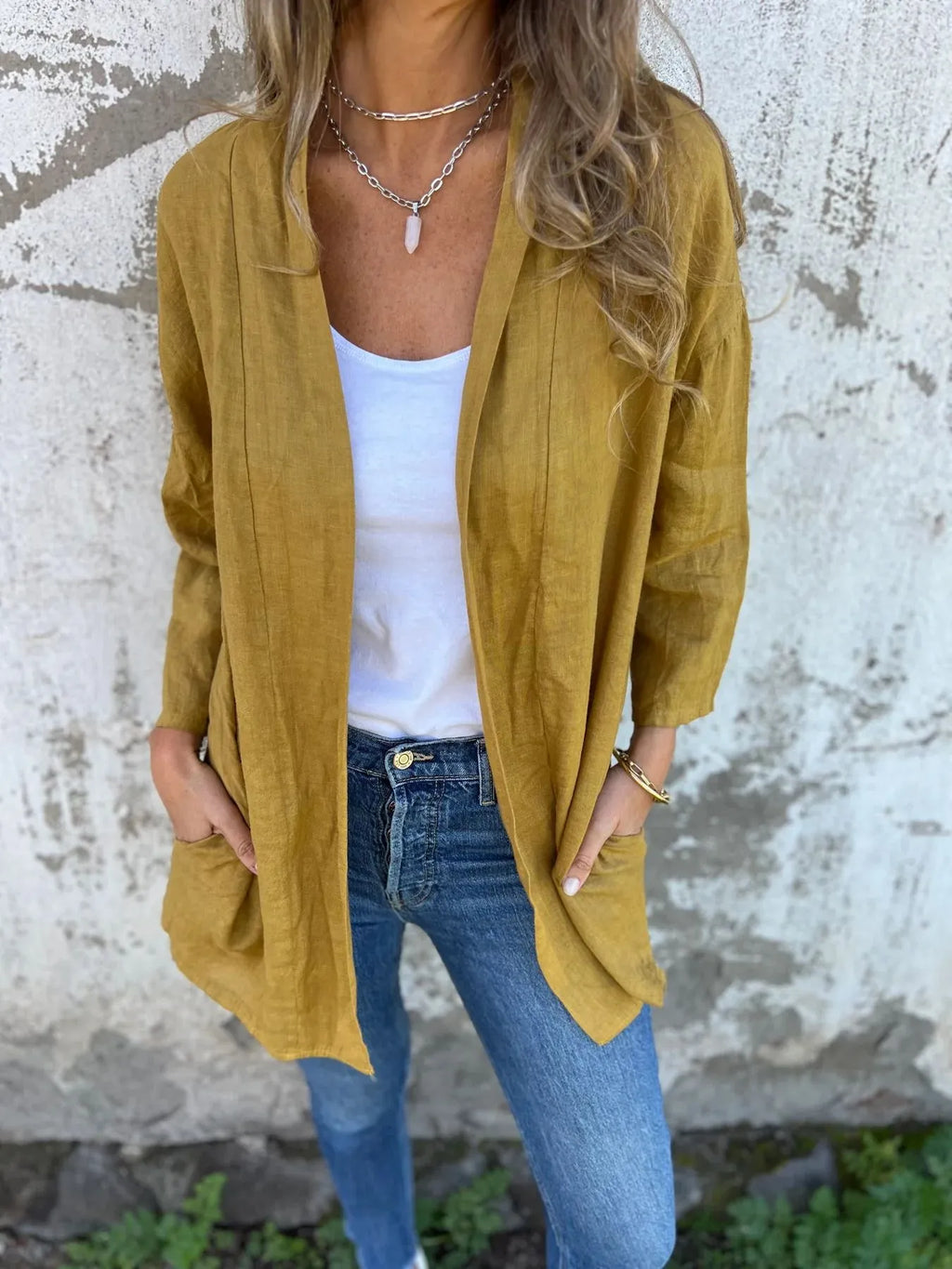 Cozy Cardigan Loose Pockets Cardigan Outerwear Top Wom