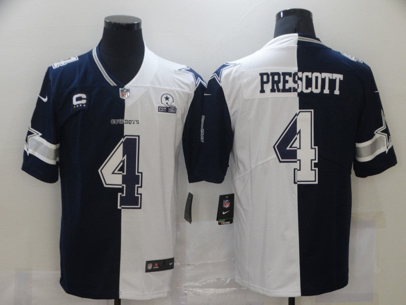 Men's Dallas Cowboys Dak Prescott #4 Navy/White Game Jerseys