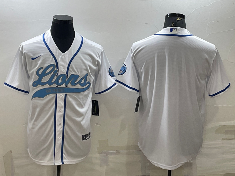 Men's Detroit Lions White Blank Jerseys