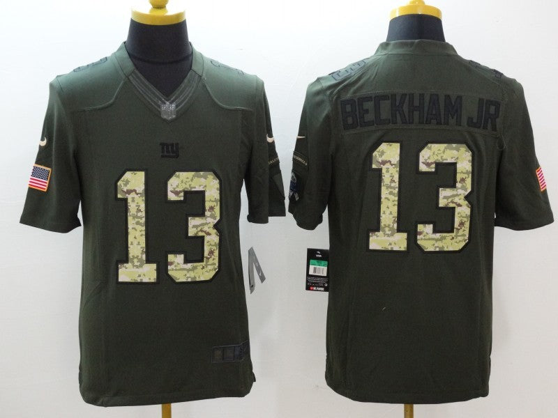 Men's New York Giants Odell Beckham Jr. #13 Army Green Game Jerseys