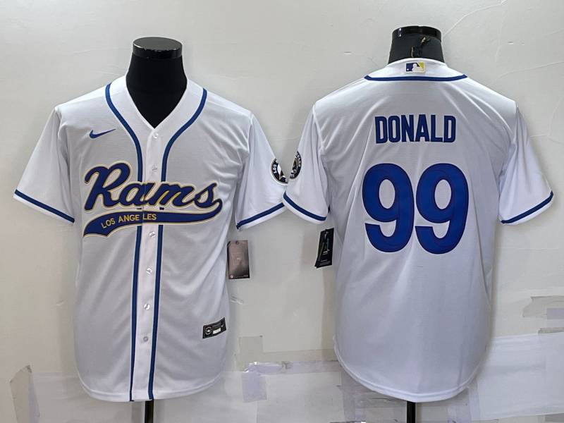 Men's Los Angeles Rams Aaron Donald #99 White Game Jerseys Joint Edition