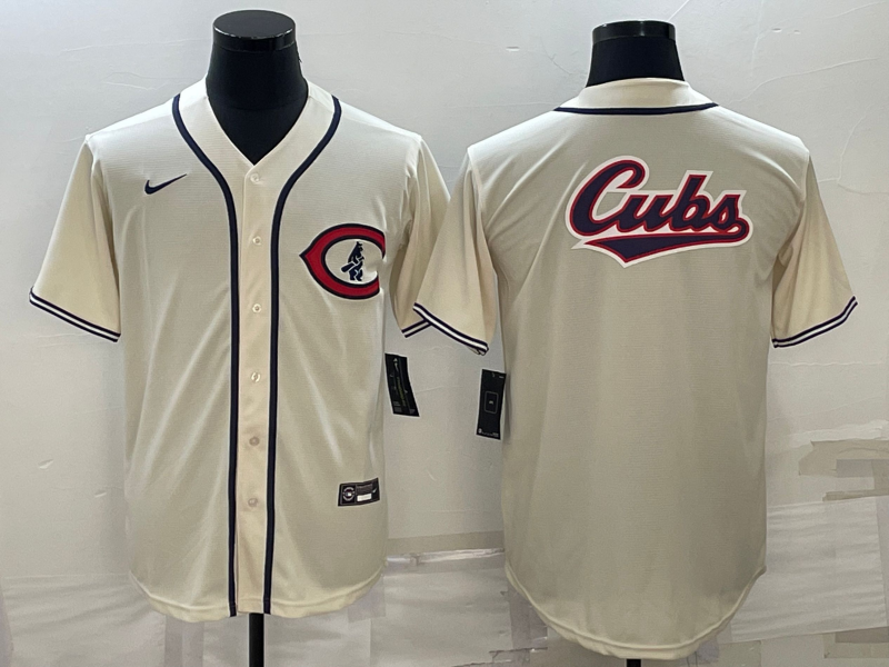 Men's Chicago Cubs Beige Alternate Replica Team Jerseys